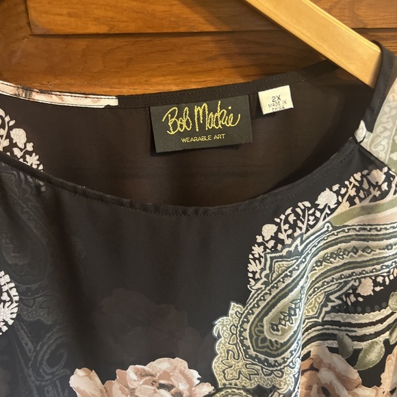 Womens sz 2X  BOB MACKIE WEARABLE ART Shear Kaftan Tunic Style - Picture 2 of 6